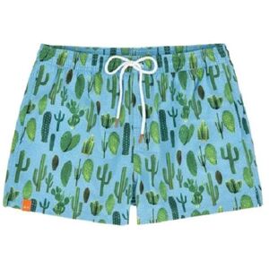 SUN68 Boxer Da Mare Uomo Art H19116 0568 Colore Azzurro E Lime Misura A Scelta AZZURRO E LIME