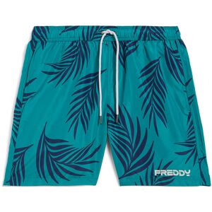 Freddy Short da mare fantasia foliage tropicale con tasche Verde Acqua Uomo Small