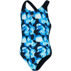 Speedo Costume Intero Piscina Splshbk Nero Azzurro Bambina 9-10 Anni