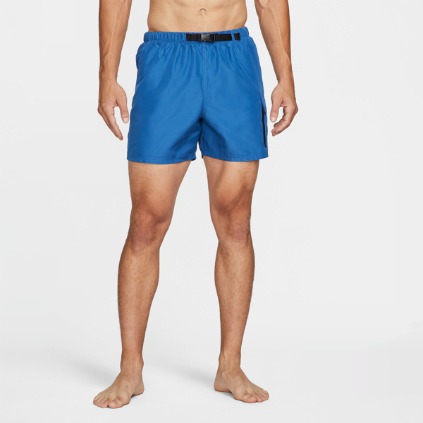 nike costume da bagno packable 13 cm con cintura  - uomo - blu