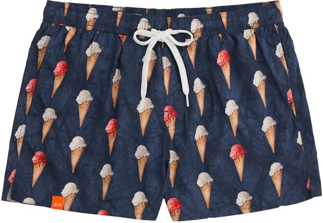 SUN68 Boxer Da Mare Uomo Art H31108 0796 Colore Blu Navy E Corallo Misura A Scelta BLU NAVY E CORALLO