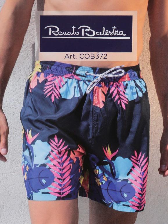 Renato Balestra Boxer da mare uomo con fantasia floreale Bermuda Mare uomo Blu taglia 50