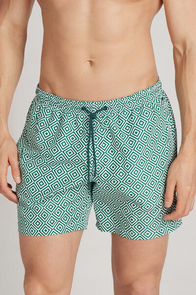 Intimissimi Costume Boxer Mare Stampa Rombi Verde Uomo Verde Taglia M