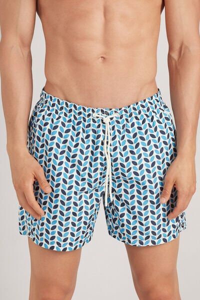 Intimissimi Costume Boxer Mare Stampa Foglie Geometriche Uomo Azzurro Taglia XL