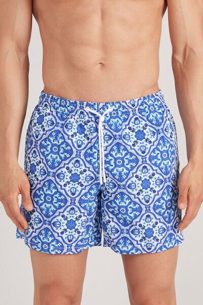 Intimissimi Costume Boxer Mare Stampa Macro Maiolica Azzurro Uomo Stampa Taglia M