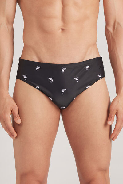 Intimissimi Slip Mare Stampa Squali Uomo Nero Taglia 4