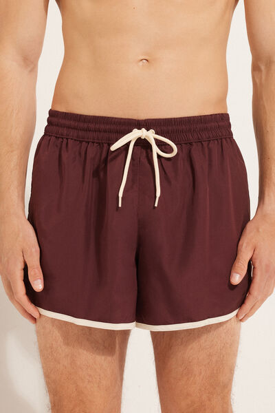 Tezenis Costume Boxer Corto Piping Riciclato Uomo Bordeaux Tamaño XL