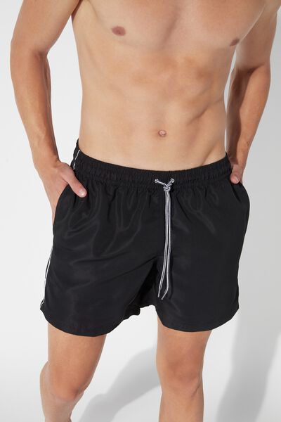 Tezenis Costume Boxer Tela Piping Uomo Nero