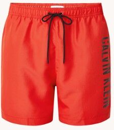 Calvin Klein Zwemshorts met steekzakken en logoprint - Rood