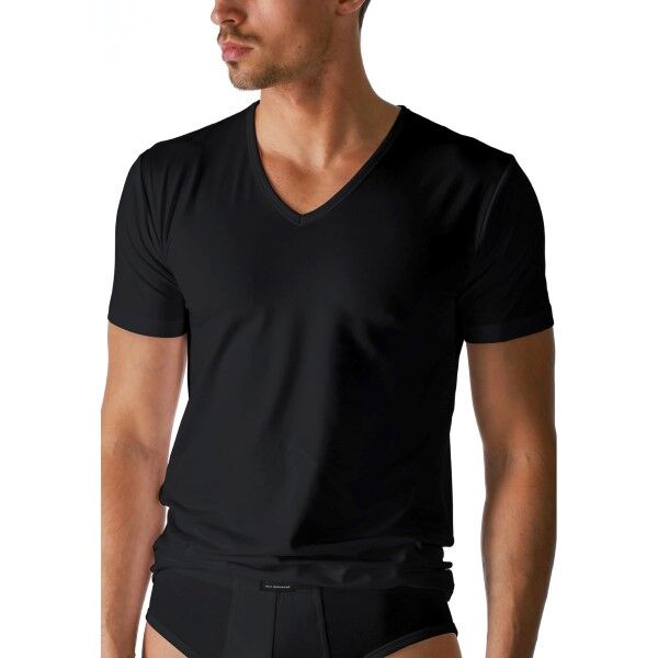 Mey Dry Cotton V-Neck Shirt - Black