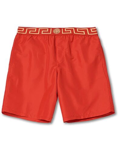 Versace Greca Border Swim Trunks Red