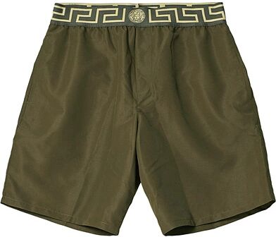 Versace Greca Border Swim Trunks Khaki