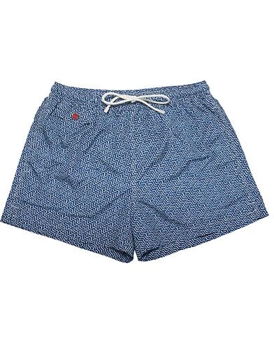 Kiton Nylon Swim Trunks White/Navy