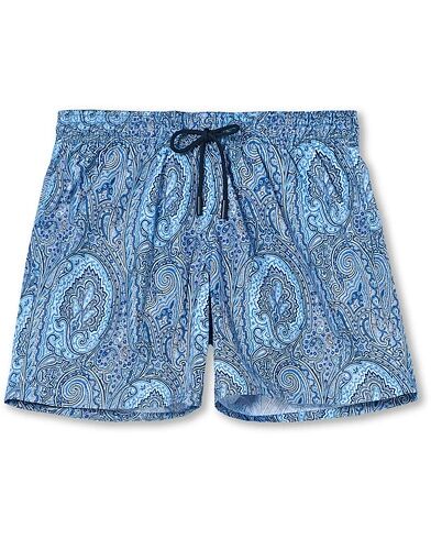 Etro Paisley Swim Trunks Light Blue