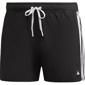 adidas Men's 3 Stripes Swim Shorts, Black/White, S