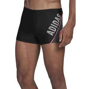 adidas Men's Lineage Boxer Swim Briefs, Black/White, L
