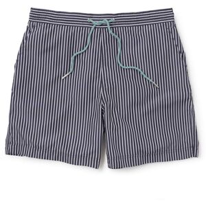 Savile Row Company Navy White Reverse Stripe Recycled Swim Shorts L - Men