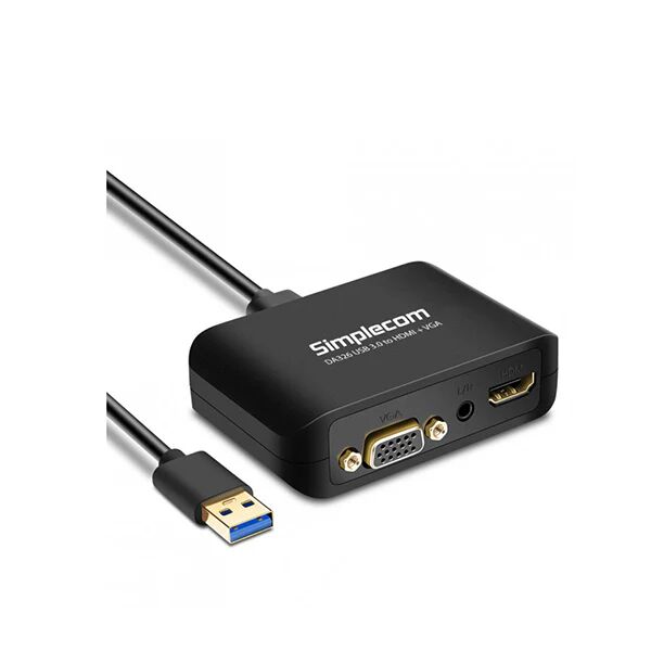 Simplecom Da326 Usb To Hdmi Plus Vga Video Adapter With Audio Full Hd