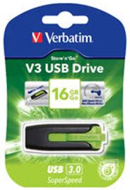 Verbatim 16Gb V3 Usb3.0 Green Store'N'Go V3 Rectractable