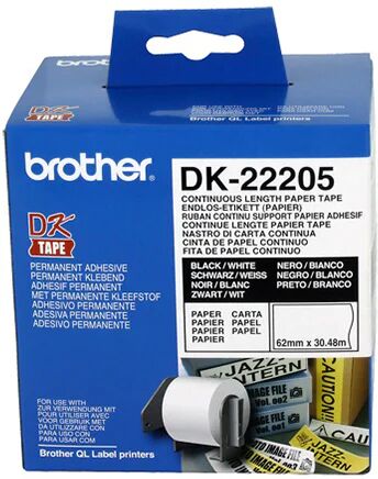 Brother White Continuous Paper Roll 62 Mm