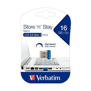 Verbatim Speicherstick Nano USB-3.0, 16 GB, Farbe blau