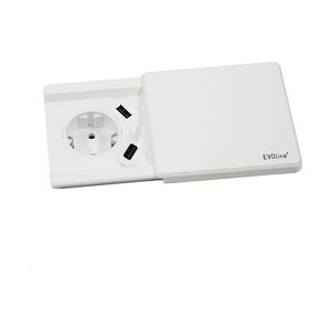 EVOline Square80 Einbausteckdose mit USB-Charger A/A, weiß