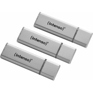 INTENSO USB 2.0-Stick Alu Line, 16 GB, 3er Pack, silber