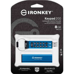 Kingston - 8 gb IronKey Keypad 200 Verschlüsselter USB-Stick Metall usb 3.2 Gen1 (IKKP200/8GB)