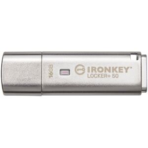 Kingston 16 GB IronKey Locker+ 50 Verschlüsselter USB-Stick Metall USB 3.2 Gen1