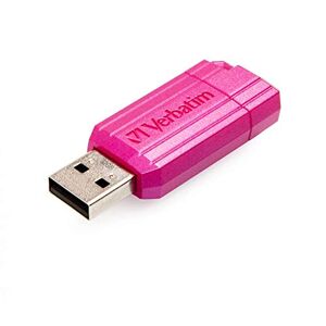 Verbatim PinStripe USB-Stick 32GB, USB 2.0, USB Speicherstick, für Laptop Notebook Ultrabook TV Autoradio, USB 2.0 Stick, Datenstick mit Schiebemechanismus, Hot Pink