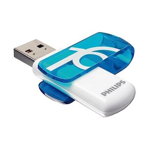Philips USB 2.0 16GB Vivid Edition Blue, FM16FD05B/00, Blau, Weiß