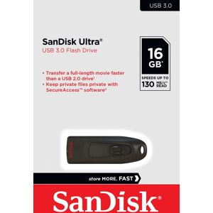 SanDisk USB 3.0 Stick 16GB, Ultra Typ-A, (R) 130MB/s, SecureAccess, Retail-Blister