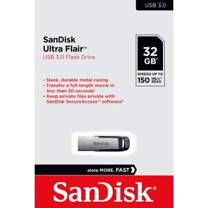 SanDisk USB 3.0 Stick 32GB, Ultra Flair Typ-A, (R) 150MB/s, SecureAccess, Retail-Blister