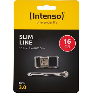 Intenso USB 3.0 Stick 16GB, Slim Line, schwarz Typ-A, (R) 100MB/s, Retail-Blister