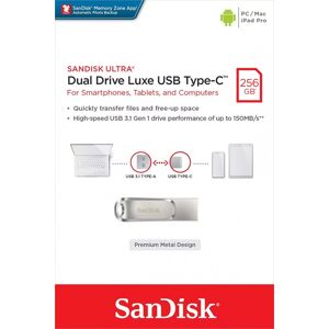 SanDisk USB 3.1 OTG Stick 256GB, Dual Drive Luxe Typ-A-C, (R) 150MB/s, Memory Zone, Retail-Blister