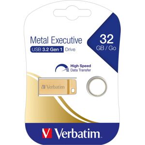 Verbatim USB 3.2 Stick 32GB, Metal Executive, Gold Typ-A, (R) 80MB/s, (W) 25MB/s, Retail-Blister