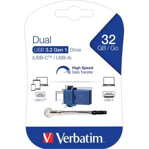 Verbatim USB 3.2 OTG Stick 32GB, Dual Drive Typ-A-C, (R) 110MB/s, (W) 20MB/s, Retail-Blister