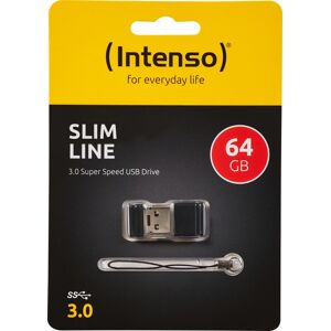 Intenso USB 3.0 Stick 64GB, Slim Line, schwarz Typ-A, (R) 100MB/s, Retail-Blister