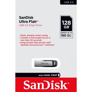 SanDisk USB 3.0 Stick 128GB, Ultra Flair Typ-A, (R) 150MB/s, SecureAccess, Retail-Blister
