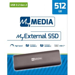 Mymedia SSD 512GB, USB 3.1, Typ A-C, Mini (R) 520MB/s, (W) 500MB/s, Retail-Blister