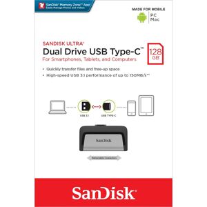 SanDisk USB 3.1 OTG Stick 128GB, Ultra Dual Drive Typ-A-C, (R) 150MB/s, Memory Zone, Retail-Blister