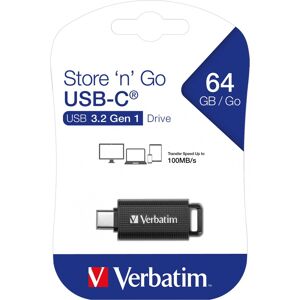 Verbatim USB 3.2 Stick 64GB, Retractable Typ-C, (R) 100MB/s, (W) 20MB/s, Retail-Blister