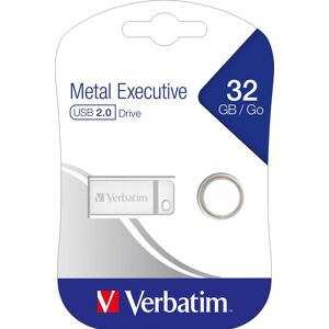 Verbatim USB 2.0 Stick 32GB, Metal Executive, Silber (R) 12MB/s, (W) 5MB/s, Retail-Blister