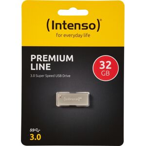 Intenso USB 3.0 Stick 32GB, Premium Line, Metall, silber Typ-A, (R) 100MB/s, Retail-Blister