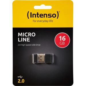 Intenso USB 2.0 Stick 16GB, Micro Line, schwarz (R) 16.5MB/s, (W) 6.5MB/s, Retail-Blister