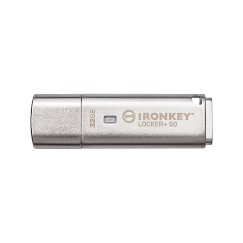 Kingston 32 GB IronKey Locker+ 50 Verschlüsselter USB-Stick Metall USB 3.2 Gen1