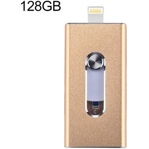 My Store RQW-02 3-i-1 USB 2.0 & 8-benet med Micro USB 128GB flashdrev (gylden)