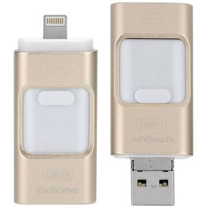 -PS Multifunktionellt 64 GB USB-minne med direktanslutning till iPhone, Android och USB, kryptering