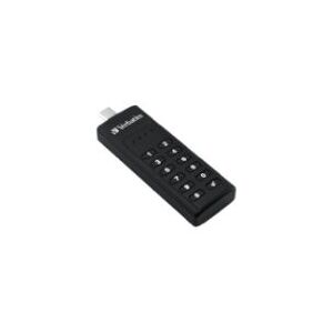 Verbatim Keypad Secure - USB-flashdrev - krypteret - 32 GB - USB-C 3.1