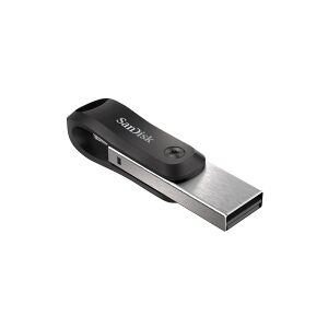 SanDisk iXpand Go - USB flashdrive - 64 GB - USB 3.0 / Lightning - for Apple iPad/iPhone (Lightning)
